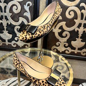 Kate Spade leopard print norah bow pointed toe flats